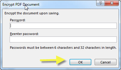 Encrypt the pdf document