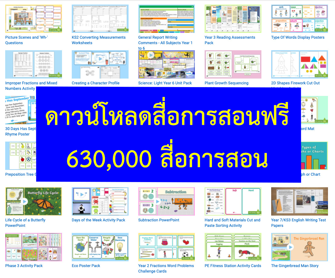 ดาวน์โหลดสื่อการสอนฟรี 630,000 สื่อการสอน - ครูเชียงราย