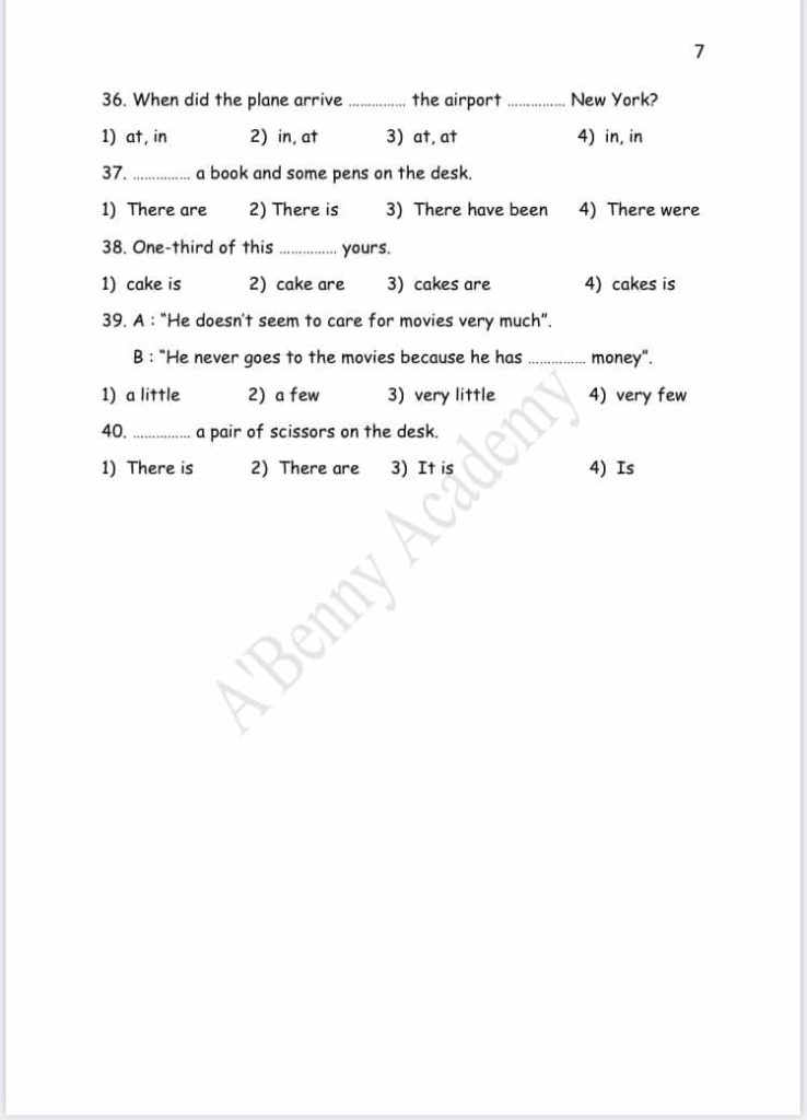 แนวข้อสอบเข้า ม.1 วิชาภาษาอังกฤษ 40 ข้อพร้อมเฉลย แนวข้อสอบเข้า ม.1 วิชาภาษาอังกฤษ 40 ข้อพร้อมเฉลย