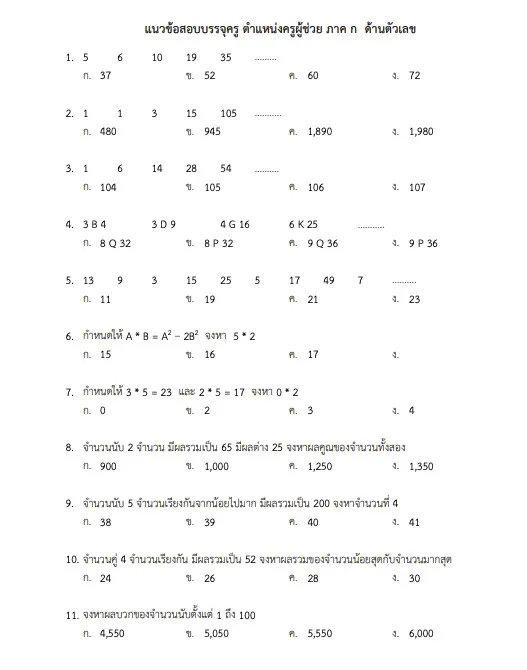 ข้อสอบครูผู้ช่วย 2566 ภาค ก PDF พร้อมเฉลย ออกบ่อย ข้อสอบครูผู้ช่วย 2566 ภาค ก PDF พร้อมเฉลย ออกบ่อย
