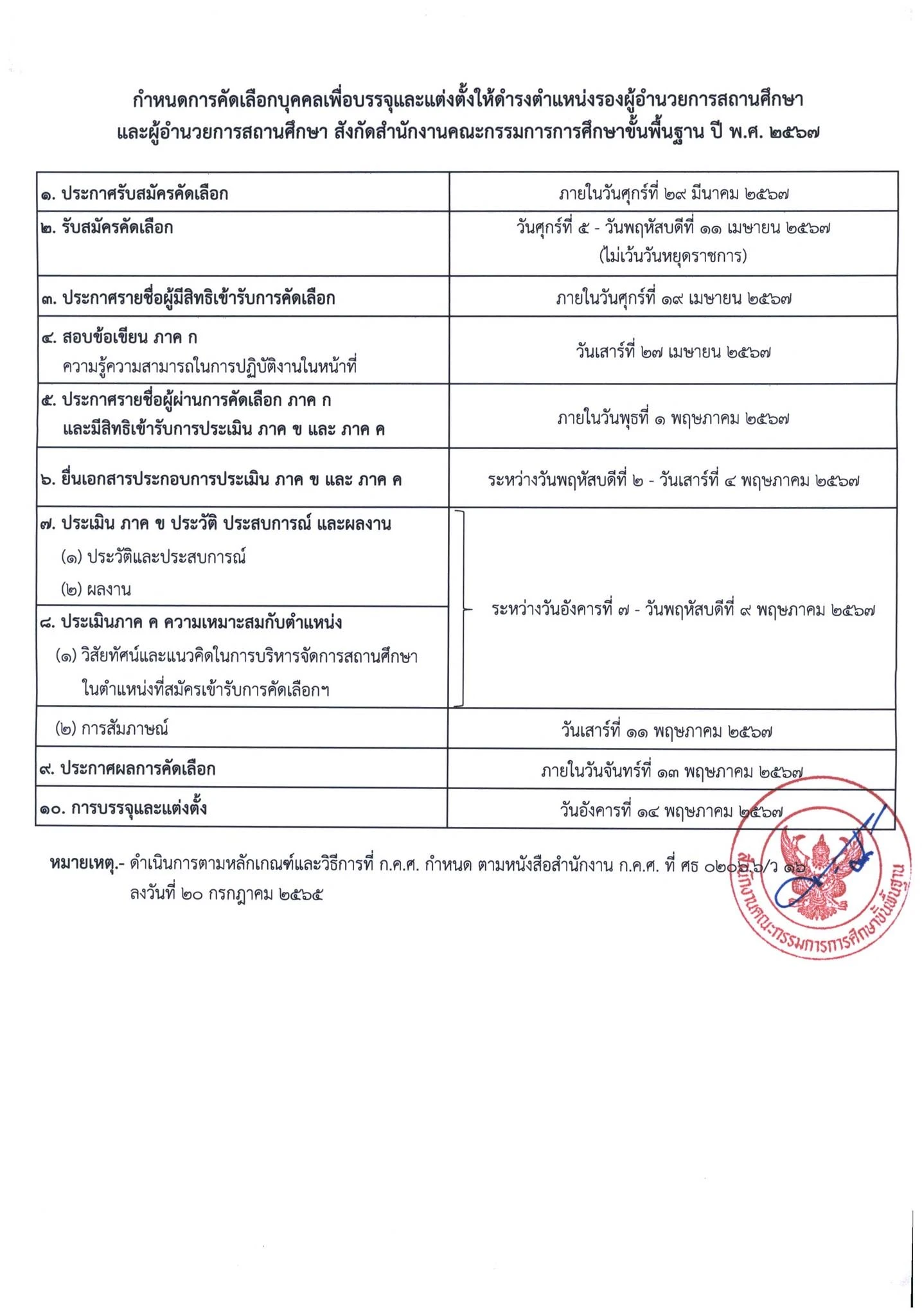 กำหนดการคัดเลือก-รองผู้อำนวยการ-และผู้อำนวยการสถานศึกษา-สังกัด-สพฐ.-ปี-พ.ศ.2567
