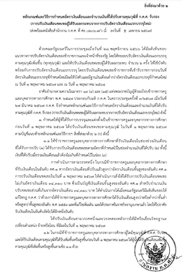 ว 8/2567 การกำหนดอัตราเงินเดือนสำหรับคุณวุฒิที่ ก.ค.ศ. รับรอง และการกำหนดอัตราเงินเดือนชดเชยและจำนวนเงินที่ได้ปรับตามคุณวุฒิที่ ก.ค.ศ. รับรอง ว 8/2567 การกำหนดอัตราเงินเดือนสำหรับคุณวุฒิที่ ก.ค.ศ. รับรอง และการกำหนดอัตราเงินเดือนชดเชยและจำนวนเงินที่ได้ปรับตามคุณวุฒิที่ ก.ค.ศ. รับรอง