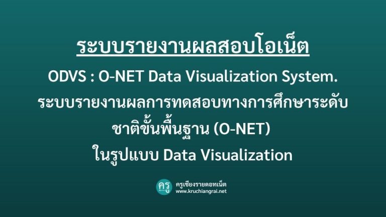 ODVS คืออะไร? วิธีใช้ระบบรายงานผล O-NET Data Visualization (onet-dv ...