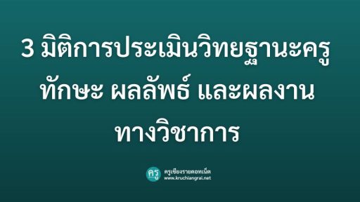 3 มิติการประเมินวิทยฐานะครู ทักษะ ผลลัพธ์ และผลงานทางวิชาการ