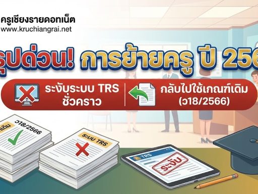 การย้ายครู ปี 2568 ระงับระบบ TRS ชั่วคราว กลับไปใช้เกณฑ์เดิม (ว18:2566)