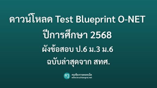 ดาวน์โหลด Test Blueprint O-NET ปีการศึกษา 2568