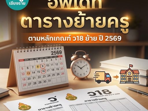 อัพเดท ตารางย้ายครู ตามหลักเกณฑ์ ว18 ย้าย ปี 2569