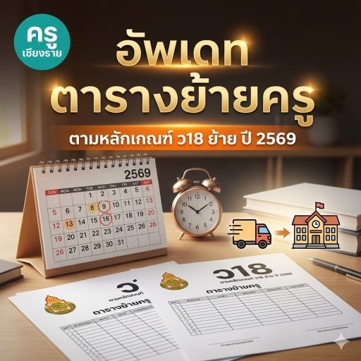 อัพเดท ตารางย้ายครู ตามหลักเกณฑ์ ว18 ย้าย ปี 2569