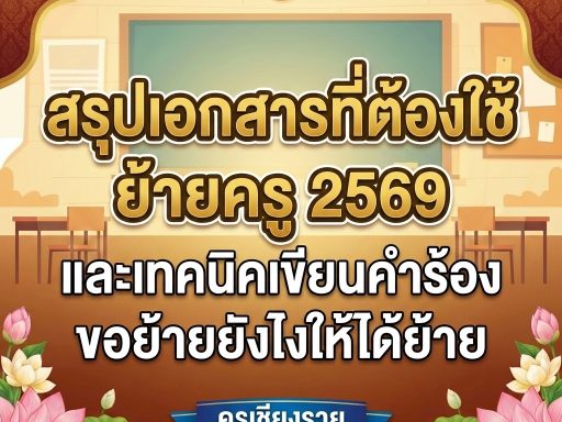 สรุปเอกสารที่ต้องใช้ย้ายครู 2569 และเทคนิคเขียนคำร้องขอย้ายยังไงให้ได้ย้าย