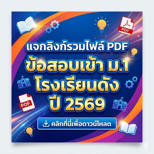 แจกลิงก์รวมไฟล์ PDF ข้อสอบเข้า ม.1 โรงเรียนดัง ปี 2569