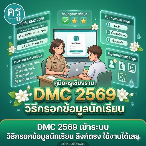 DMC 2569 เข้าระบบ วิธีกรอกข้อมูลนักเรียน ลิงก์ตรง ใช้งานได้เลย