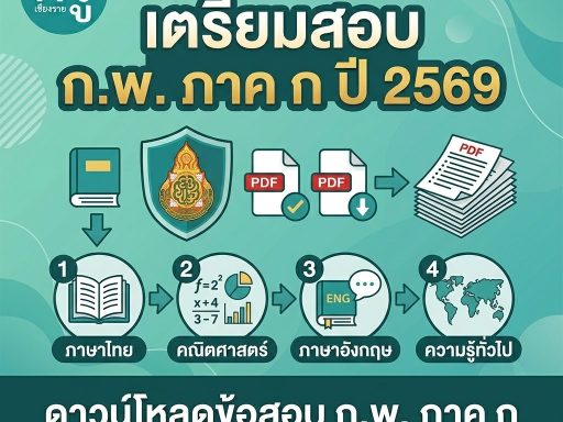 ดาวน์โหลดข้อสอบ ก.พ. ภาค ก ไฟล์ PDF เพื่อเตรียมสอบปี 2569