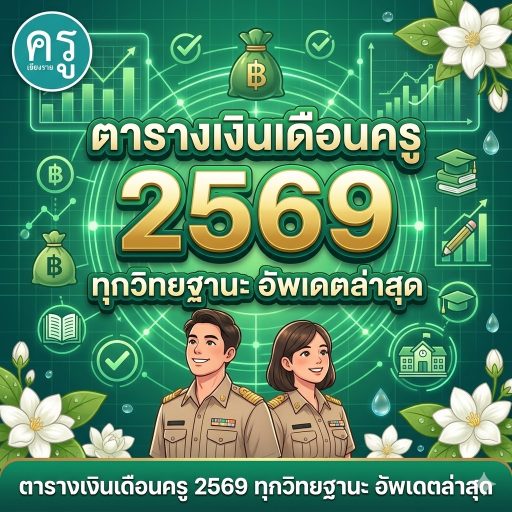 ตารางเงินเดือนครู 2569 ทุกวิทยฐานะ อัพเดตล่าสุด
