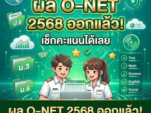 ผล O-NET 2568 ออกแล้ว! เช็กคะแนนได้เลย ป.6 ม.3 ม.6 ทุกวิชา