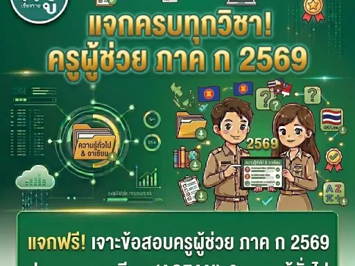 รวมข้อสอบครูผู้ช่วย ภาค ก 2569ประชาคมอาเซียน (ASEAN) & ความรู้ทั่วไป