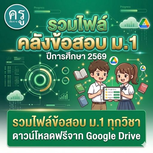 รวมไฟล์ข้อสอบ ม.1 ทุกวิชา ดาวน์โหลดฟรีจาก Google Drive