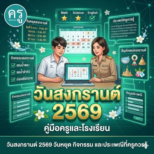 วันสงกรานต์ 2569 วันหยุด กิจกรรม และประเพณีที่ครูควรรู้