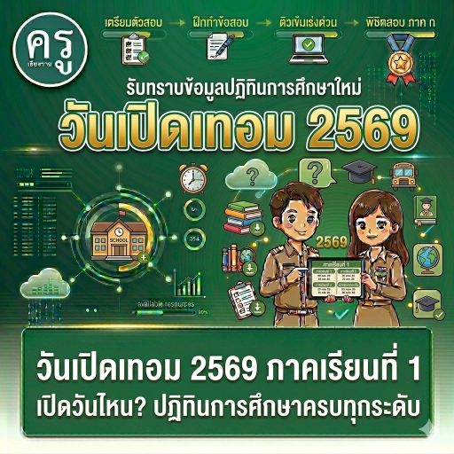 วันเปิดเทอม 2569 ภาคเรียนที่ 1 เปิดวันไหน? ปฏิทินการศึกษาครบทุกระดับ