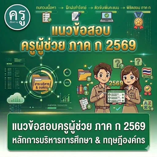 แนวข้อสอบครูผู้ช่วย ภาค ก 2569หลักการบริหารการศึกษา & ทฤษฎีองค์กร