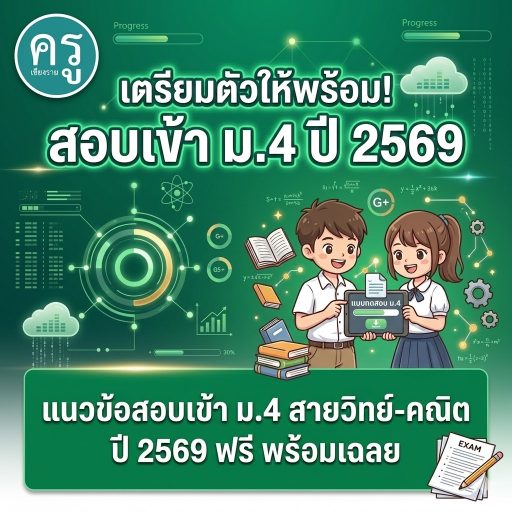 แนวข้อสอบเข้า ม.4 สายวิทย์-คณิต ปี 2569 ฟรี พร้อมเฉลย