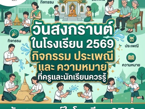 วันสงกรานต์ในโรงเรียน 2569 กิจกรรม ประเพณี และความหมายที่ครูและนักเรียนควรรู้