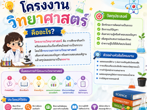 โครงงานวิทยาศาสตร์ คือ “งานที่ผู้เรียนใช้วิธีการทางวิทยาศาสตร์ศึกษาเรื่องหนึ่งอย่างเป็นระบบ