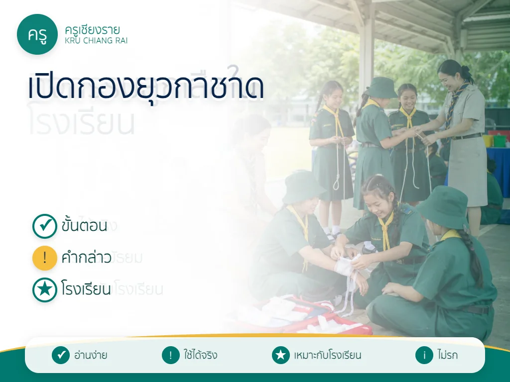 พิธีเปิดกองยุวกาชาด ขั้นตอนและคำกล่าวสำหรับโรงเรียน