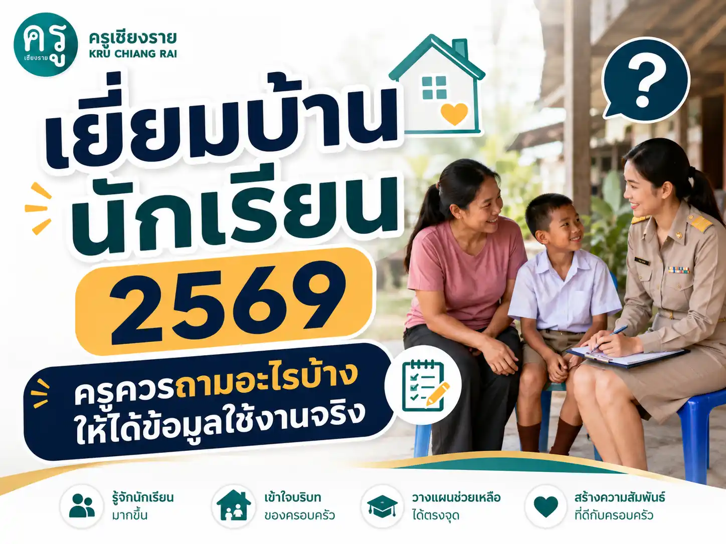 เยี่ยมบ้านนักเรียน 2569 ครูควรถามอะไรบ้างให้ได้ข้อมูลใช้งานจริง