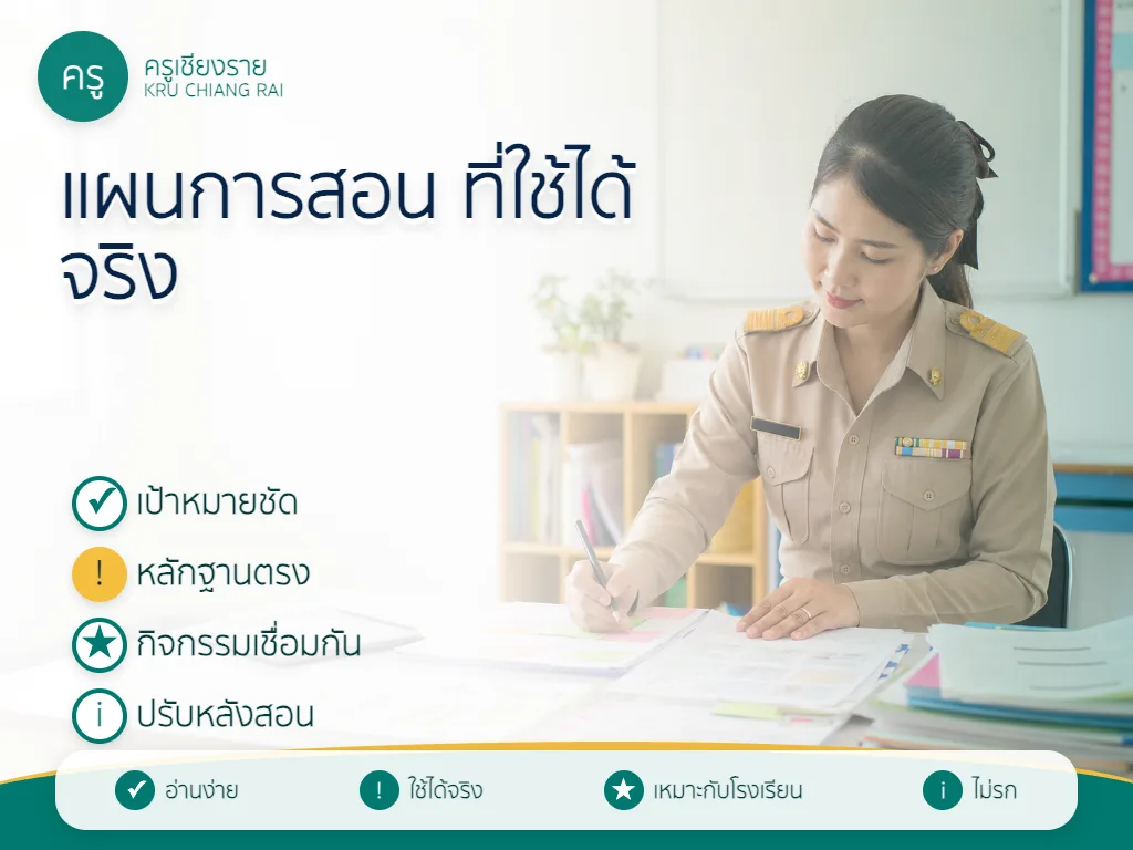 โครงสร้างแผนการจัดการเรียนรู้ที่ครูใช้สอนได้จริง