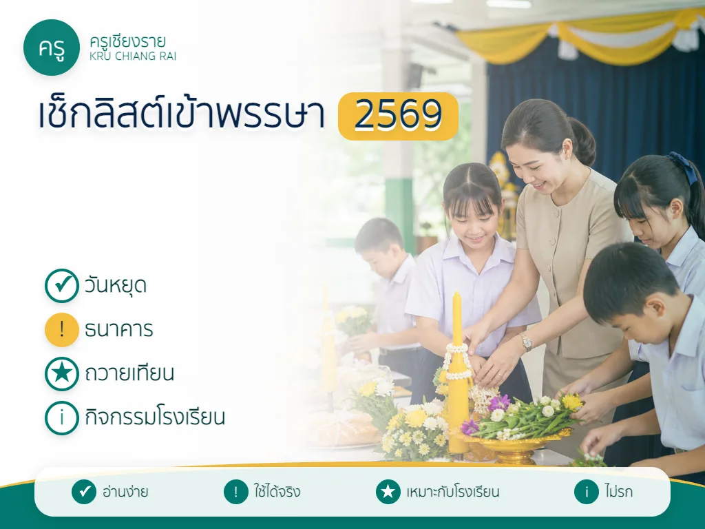 เช็กลิสต์วันเข้าพรรษา 2569 สำหรับครูและผู้ปกครอง