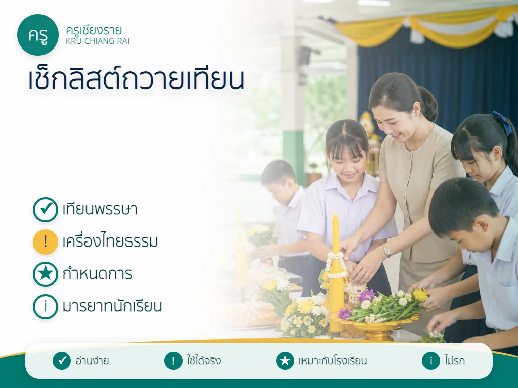 เช็กลิสต์เตรียมถวายเทียนพรรษา 2569 สำหรับโรงเรียน