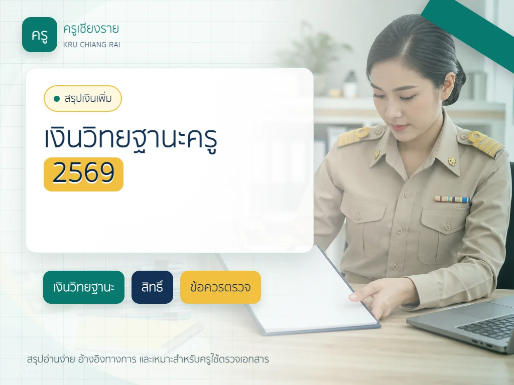 สรุปเงินวิทยฐานะครู 2569