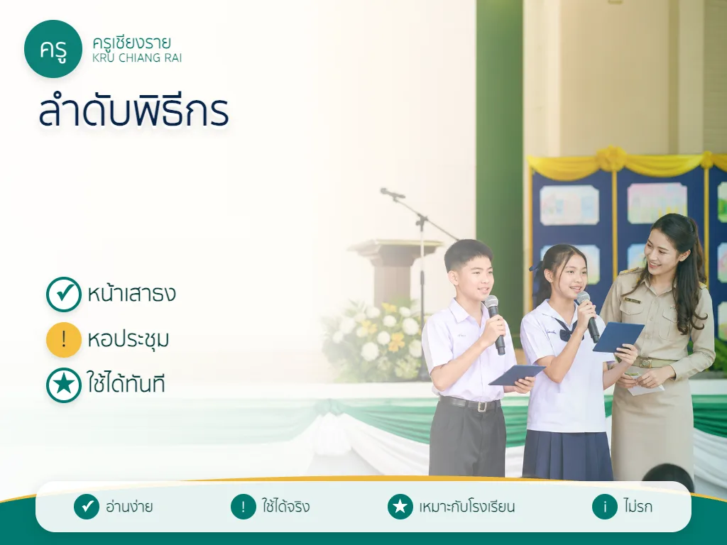 ลำดับพิธีกรวันภาษาไทยแห่งชาติ 2569 สำหรับโรงเรียน