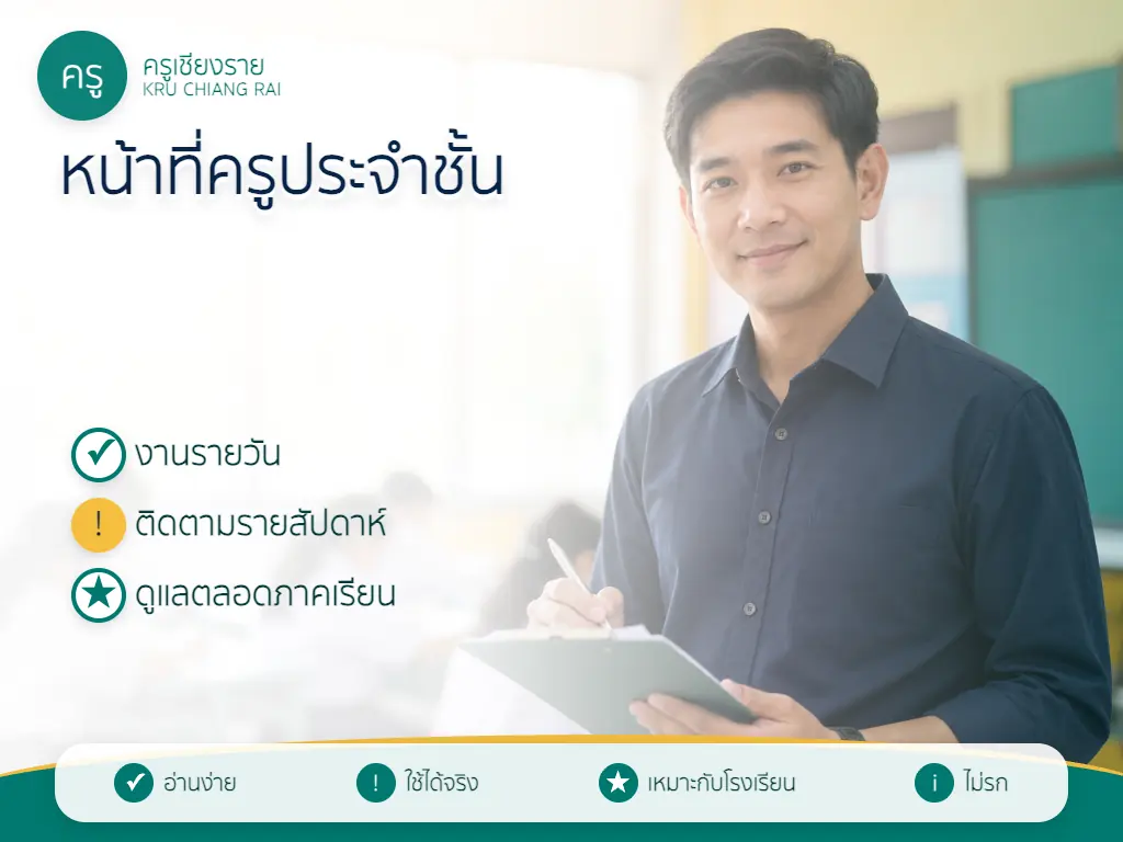 ครูประจำชั้นตรวจข้อมูลและวางแผนติดตามนักเรียน