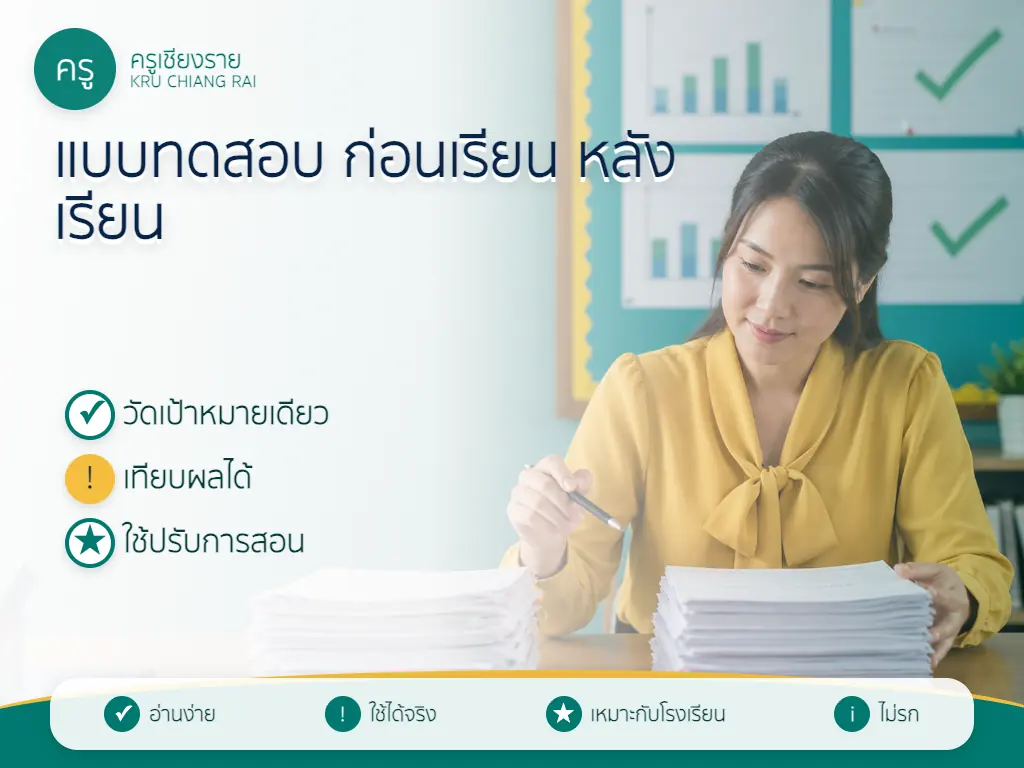 การเปรียบเทียบหลักฐานก่อนเรียนและหลังเรียน