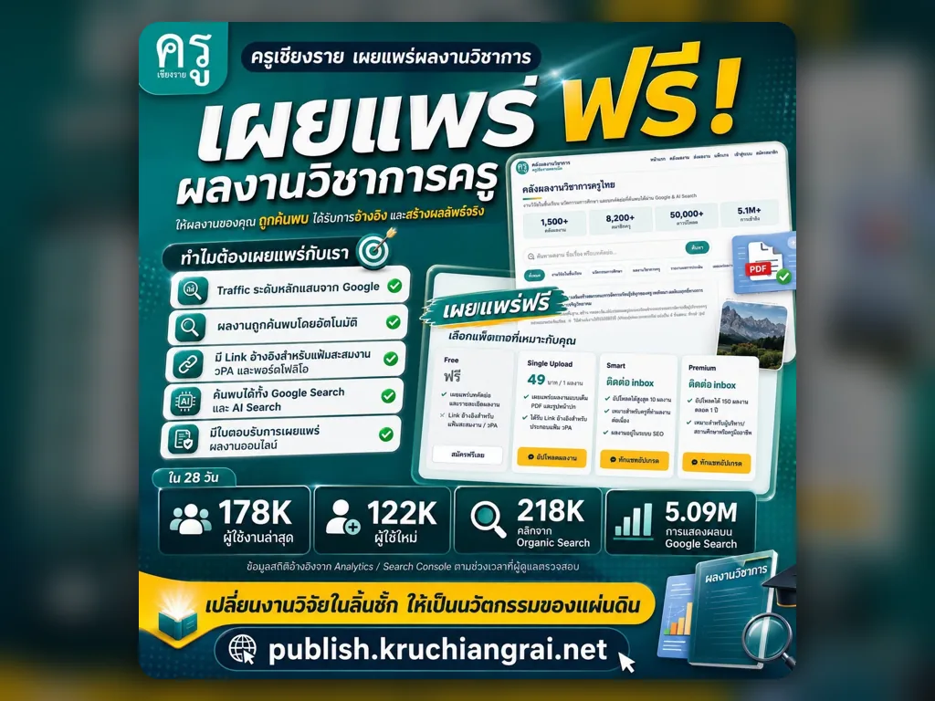 บริการเผยแพร่ผลงานวิชาการครูกับครูเชียงราย