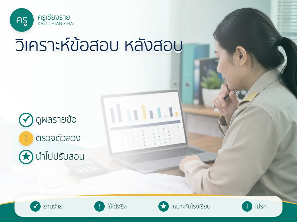 ตารางสัดส่วนคำตอบรายข้อสำหรับวิเคราะห์ข้อสอบ