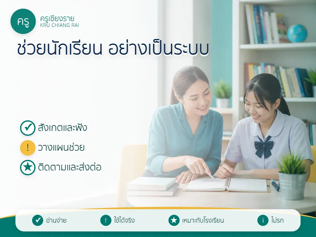ขั้นตอนสังเกต ช่วยเหลือ ติดตาม และส่งต่อนักเรียน