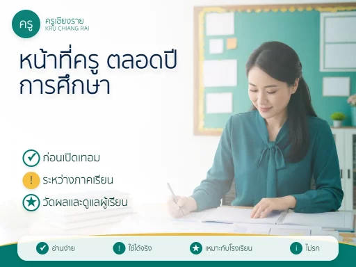 หน้าที่ครูตลอดปีการศึกษา ตั้งแต่เตรียมเปิดเทอมถึงสรุปผล