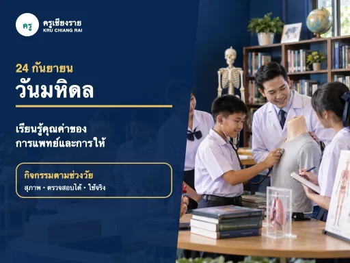 นักเรียนเรียนรู้เรื่องสุขภาพและการแพทย์เนื่องในวันมหิดล