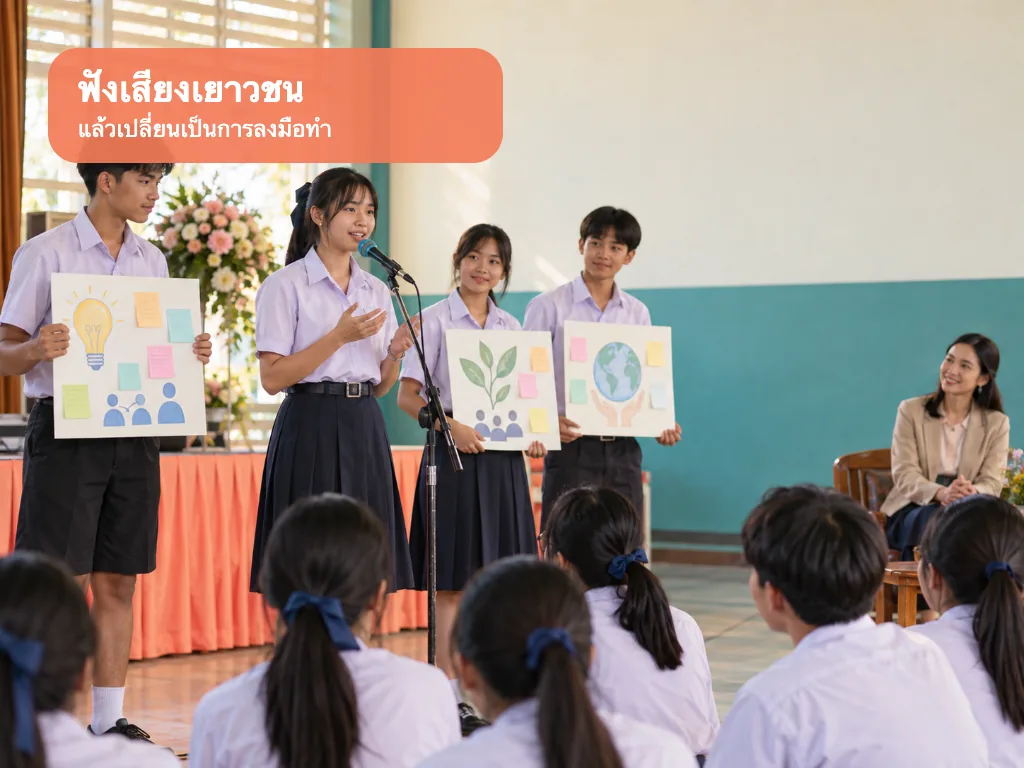 กิจกรรมรับฟังเสียงเยาวชนและเปลี่ยนข้อเสนอเป็นการลงมือทำ