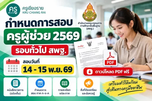 กำหนดการสอบครูผู้ช่วย 2569 รอบทั่วไป สพฐ.