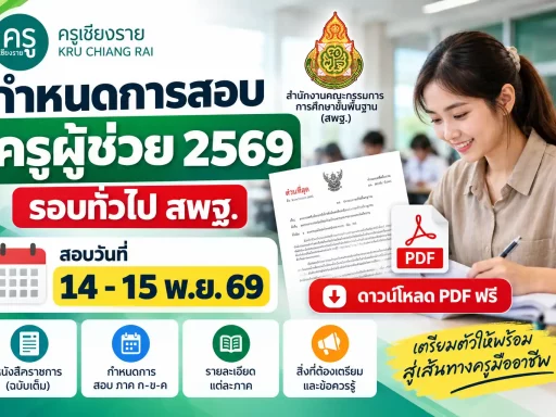 กำหนดการสอบครูผู้ช่วย 2569 รอบทั่วไป สพฐ.