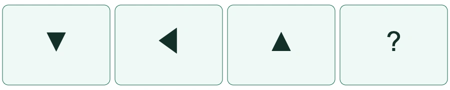 ลำดับรูปข้อ3: ▼ → ◀ → ▲ → เครื่องหมายคำถาม
