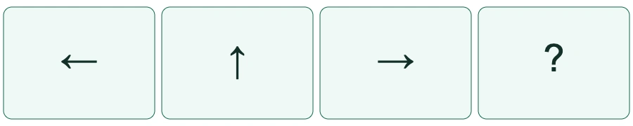 ลำดับรูปข้อ4: ← → ↑ → → → เครื่องหมายคำถาม