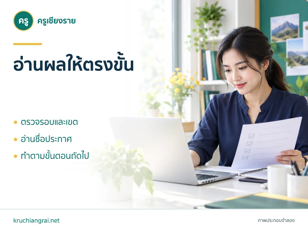 ประกาศผลสอบครูผู้ช่วย 2569 และดูคะแนน ตรวจให้ตรงรอบและเขตที่สมัคร ภาพประกอบจำลอง